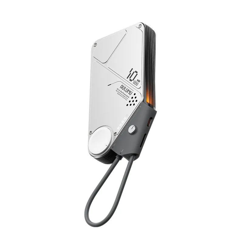 AULUMU 3 in 1 Magnetic Power Bank 35W Fast Charging 10000mAh Portable Power Bank Built-in Cable Suitable for Watches Earphones