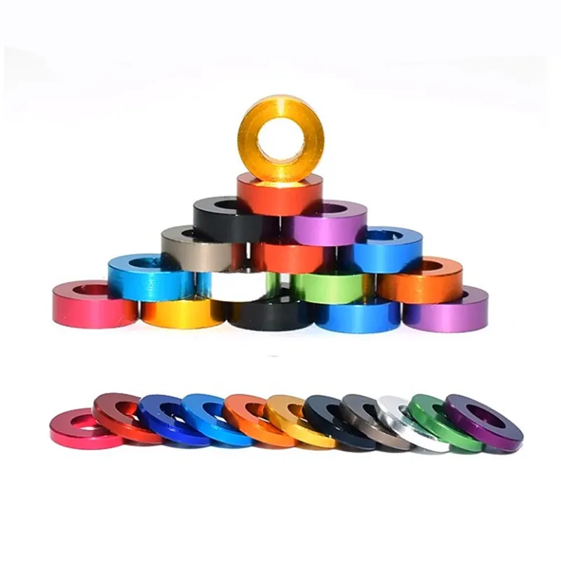 10pcs/lot Alu flat washer M3 M4 M5 M6 M8 M10 colourful Anodized aluminum flat Washers Gasket for RC part