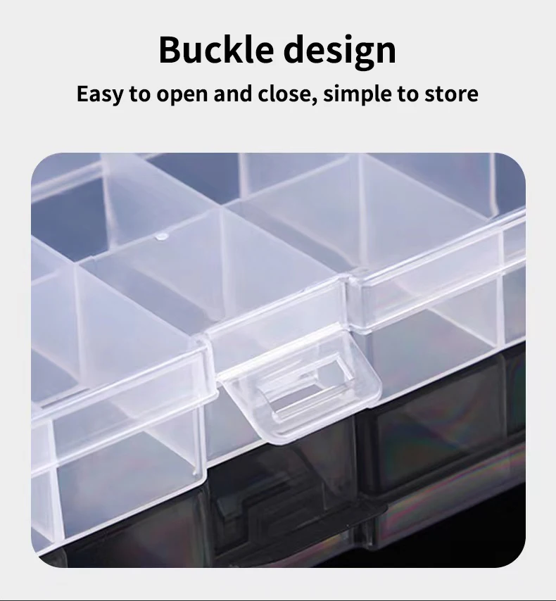 24/40 Management Box With Compartment Dividers, Jewelry Bead Management Box Rock Collection Box Clear Plastic