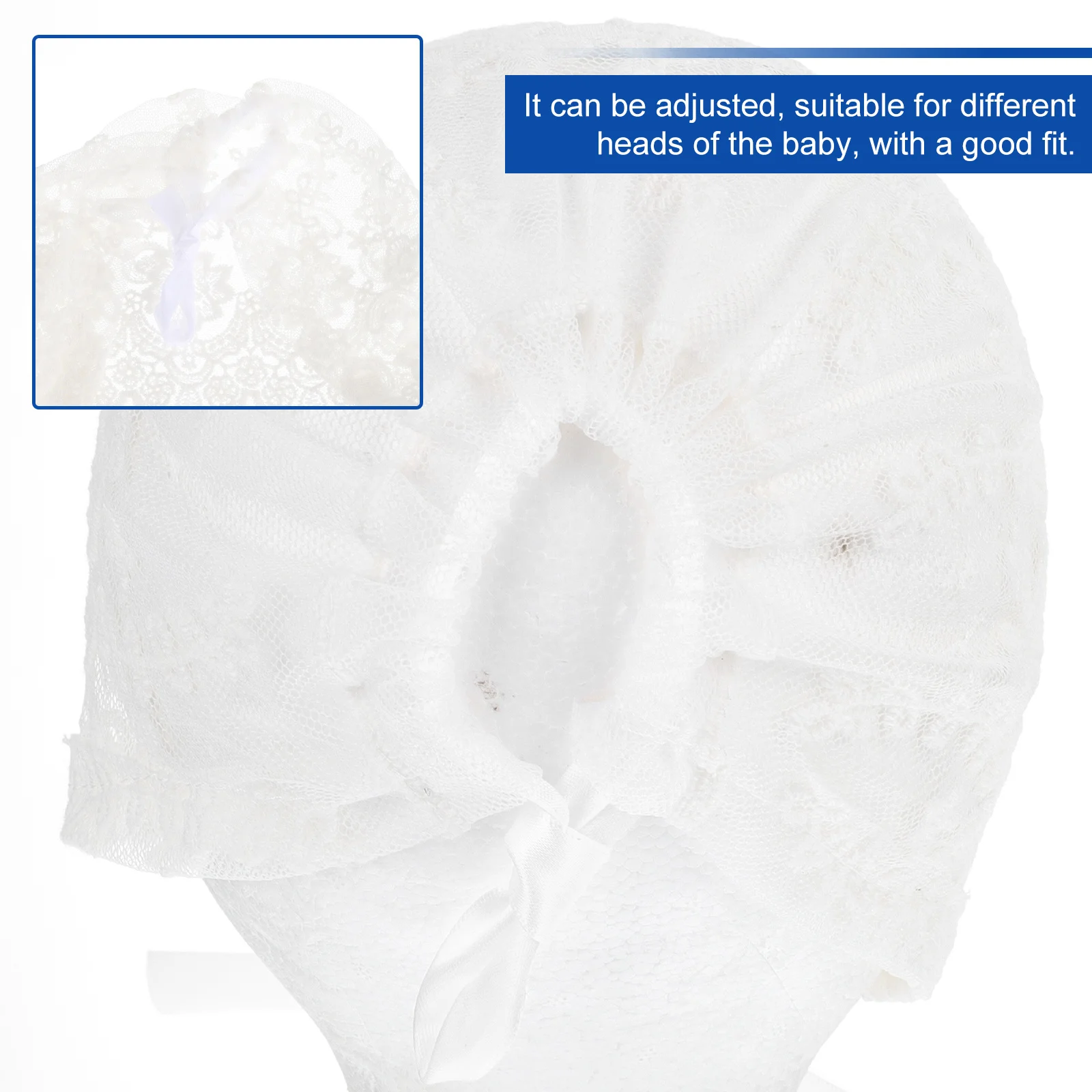 

1pcs Sweet Baby Lace Bonnet Cotton Hat Adjustable Sun Protection For Toddlers Girls Spring Summer Daily Gift