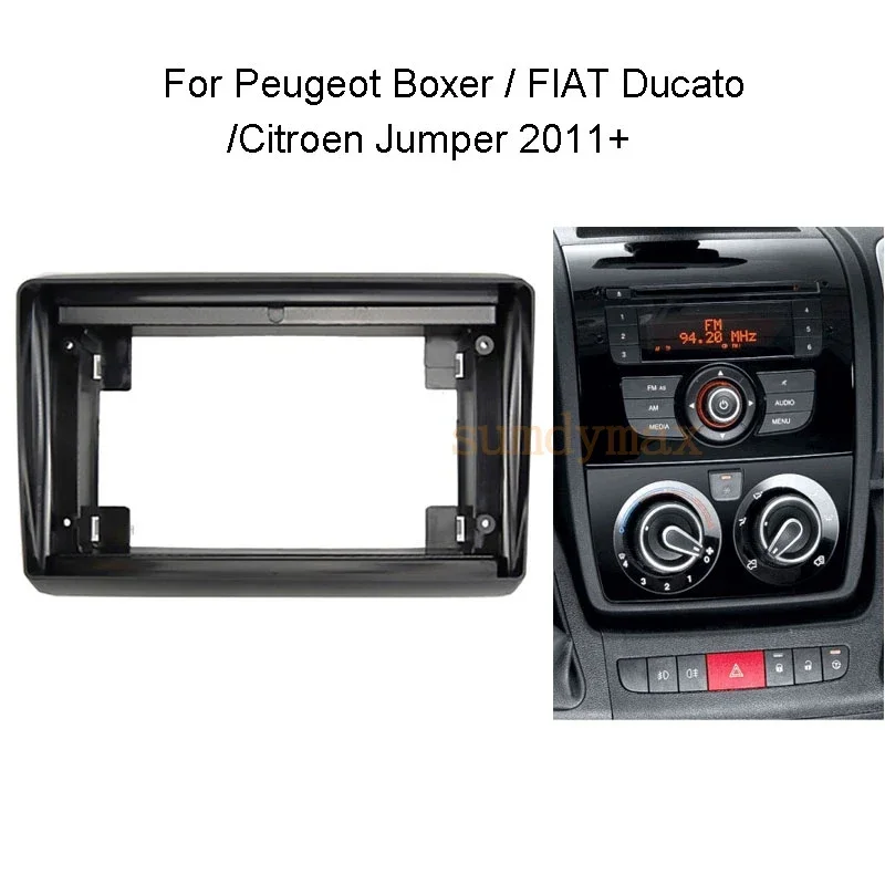 2 Din Car Radio Fascia Mount Refitting Kit Panel For Fiat Ducato Peugeot Boxer Citroen Jumper trim CD ABS Bezel Dash Surround