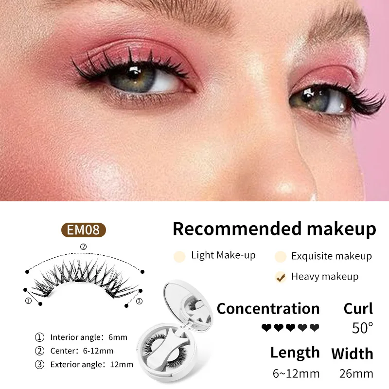 Explosive magnetic false eyelashes Netroots natural style magnetic eyelashes a pair of glue-free makeup feeling long-lasting