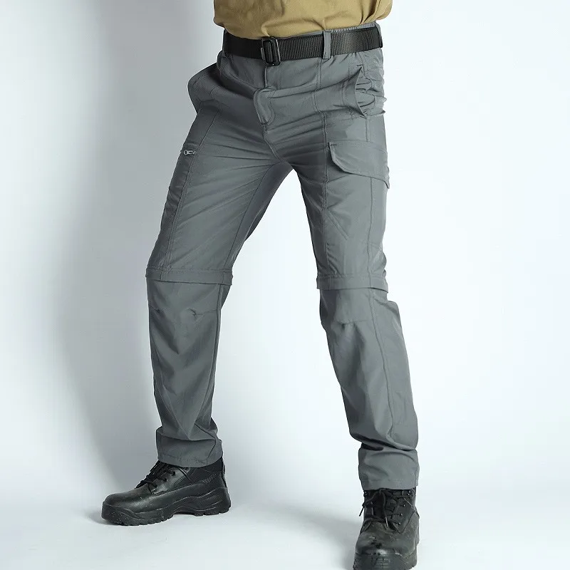 Herren Konvertierbare Zip-Off Cargohose Outdoor Leichte Schnelltrocknende Hose Frühling Herbst Casual Angeln Wandern Camping Hose – Detail 7