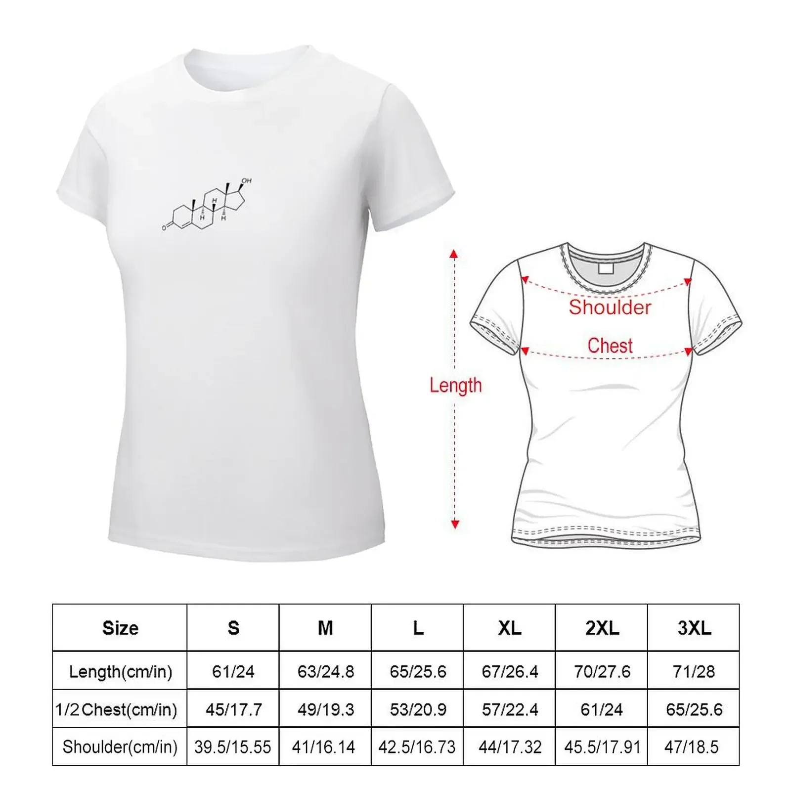 Testosterone Structural Formula T-shirt kawaii clothes anime clothes t shirts for Women