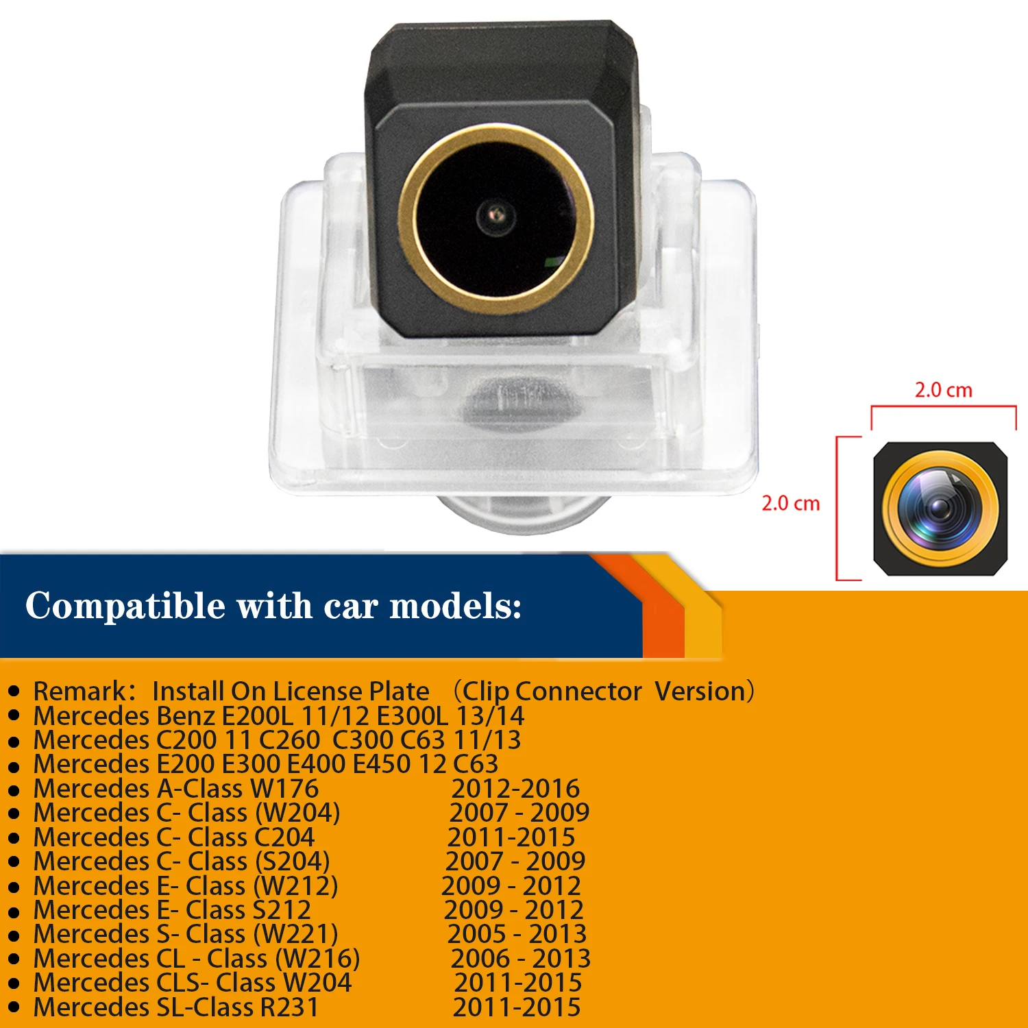 

HD 1280x720p Rear View Camera for Mercedes Benz C Class W204 C180 C200 C280 C300 C350 C63 AMG 2007-2014 E-Class W212 2009-2015