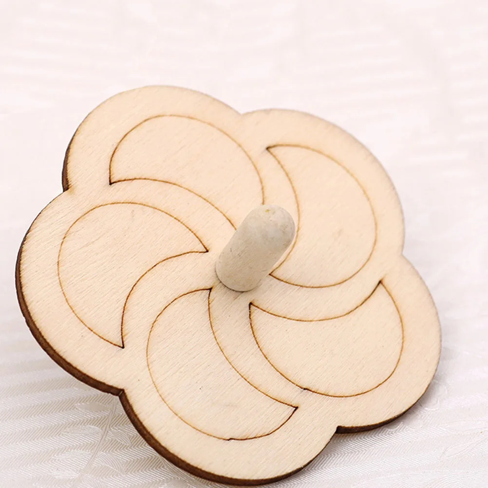 

8 Pcs Painted Spiral Wooden Spinning Kids Painting Toy Toys Manual Tops for DIY Bamboo Child