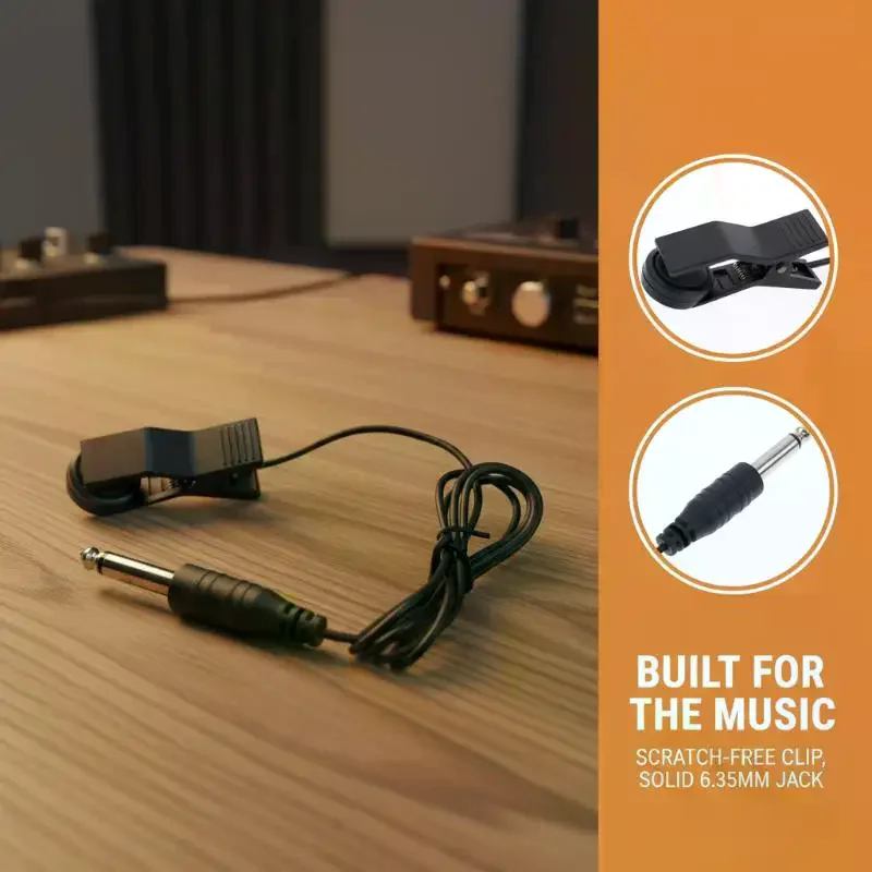 100/250cm Clip On Piezo Pickup Microphone Jack for Acoustic String Instruments Universal Fit for Rehearsal Recording