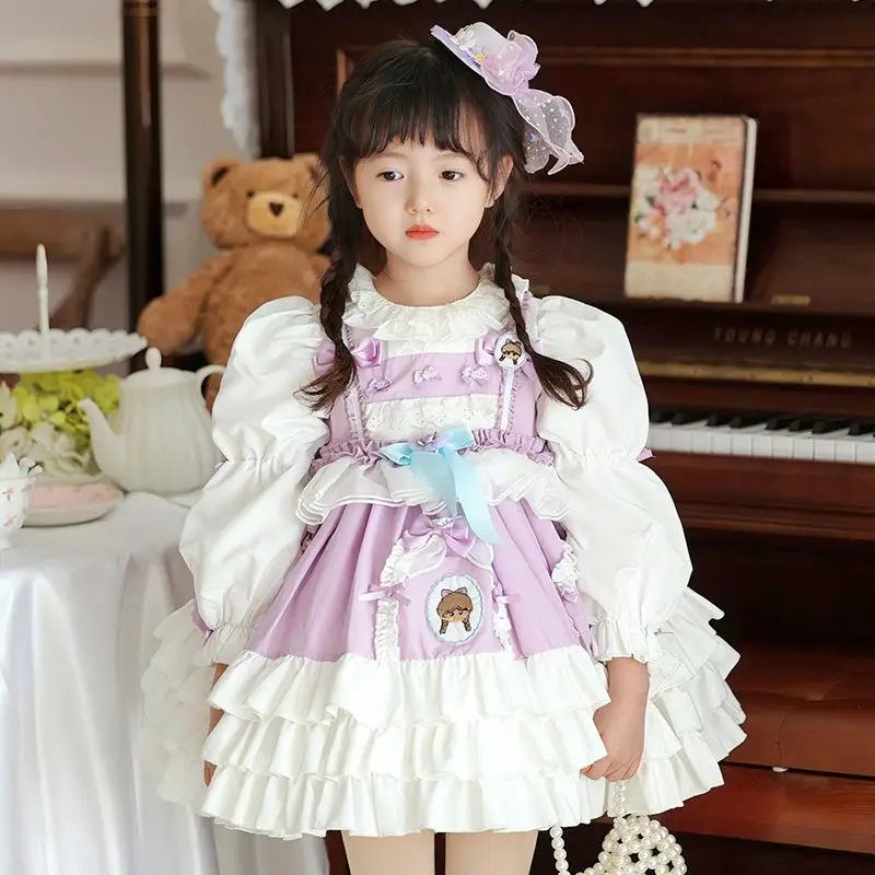 

Baby Princess Lolita Ball Gown Spanish Girl Embroidery Dress Girls Birthday Party Dresses Infant Robe Children Boutique Clothes