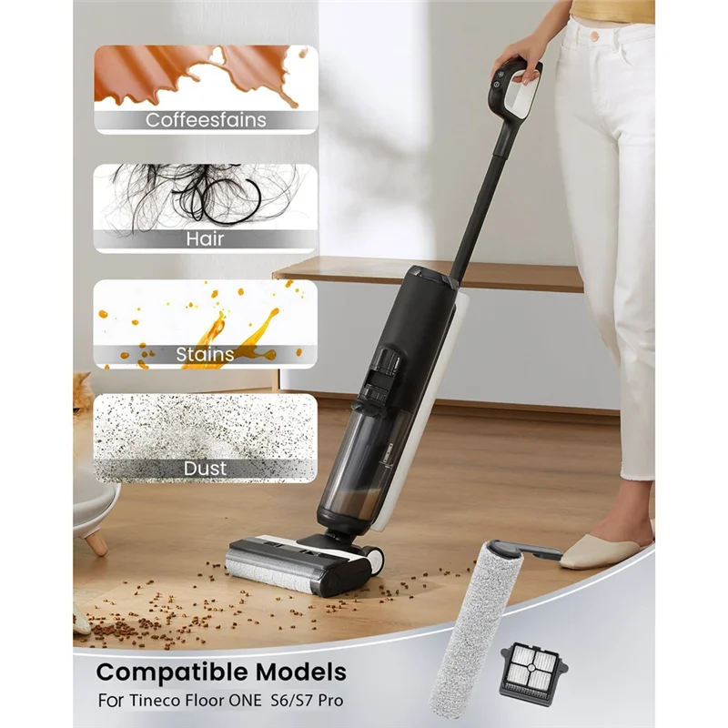 ABRG-Hepa Filtro Rolo Escova Para Tineco Floor ONE S6/S7 Pro Kit de acessórios para aspirador de pó seco e molhado