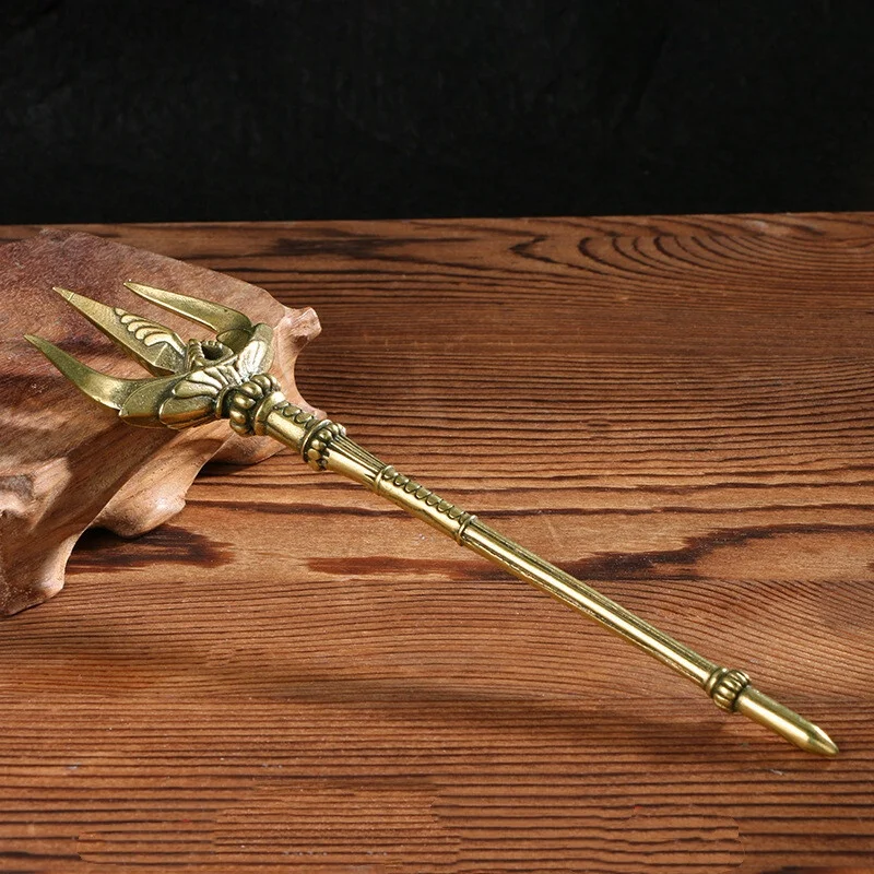 

Sea King Harpoon Trident Чайная церемония Чайная игла Старые антикварные медные коллекционные предметы