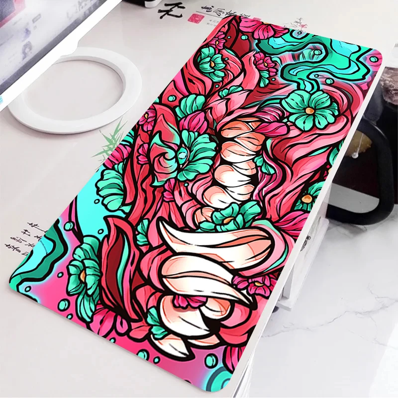 Chinese Style Design Table Mat 900x400 Large Mouse Pad Computer Gaming Gamer Keyboard Pads Anime Dragon Non-slip Mousepad Carpet