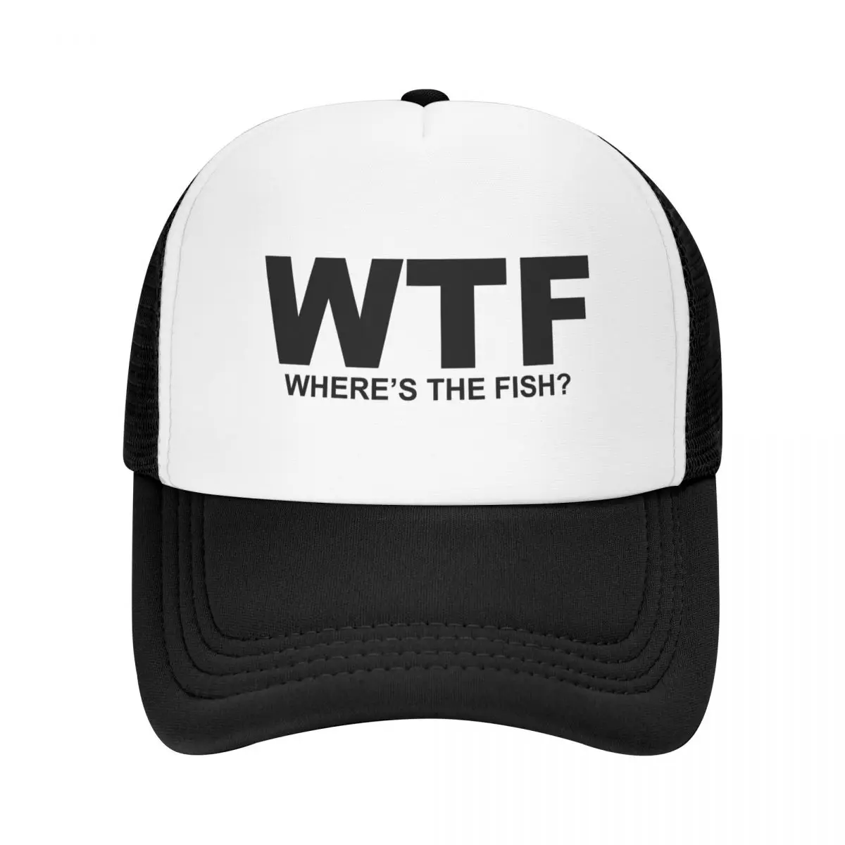 WTF What the Fish? Sarcasm Sayings Quotes Minimal Word Art Baseball Cap funny hat Sunhat Sun Hats For Women Men's