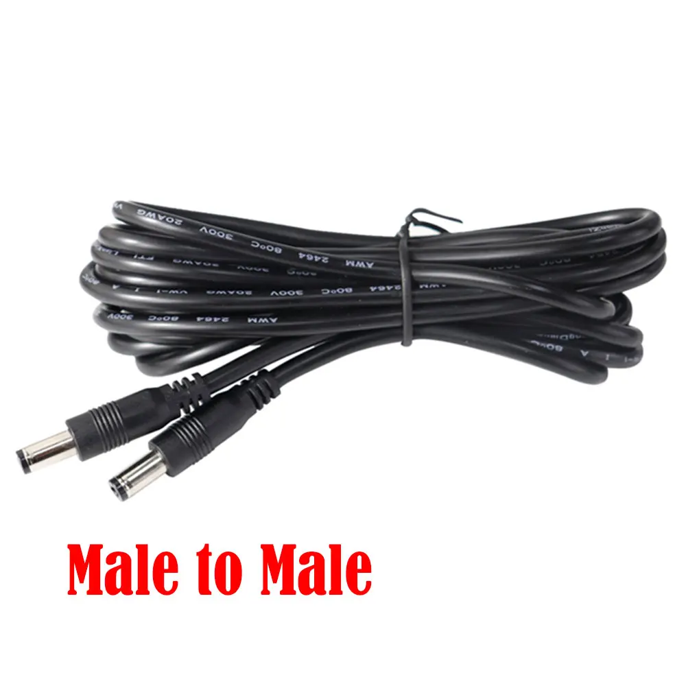 1Pcs 12V Video Surveillancer Extension Cable Jack Socket To 5.5x2.1mm 5.5x2.5mm Male Female Plug For CCTV Camera  Extension Cord
