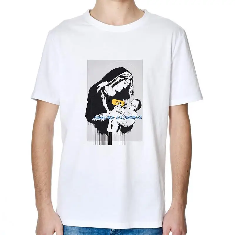 Mother Toxic Virgin Mary Poison Banksy Grafitti Funny T Shirt For Man Cotton Short Sleeve T-Shirts Tees Tops Mens Print T Shirt