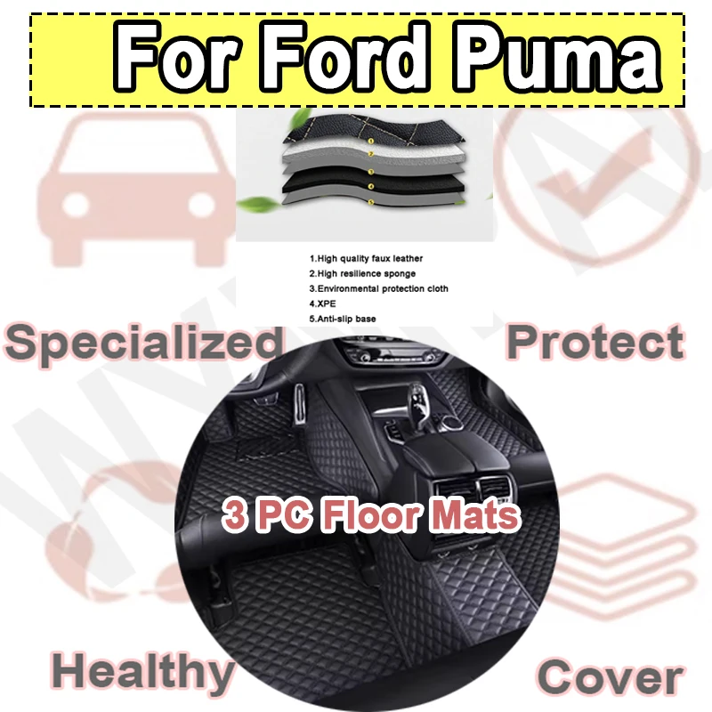 

Luxury Car Floor Mats For Ford Puma 2020~2022 Anti-dirt Pads Waterproof Floor Mat Accesorios Para Auto Reduces Friction Car Mats