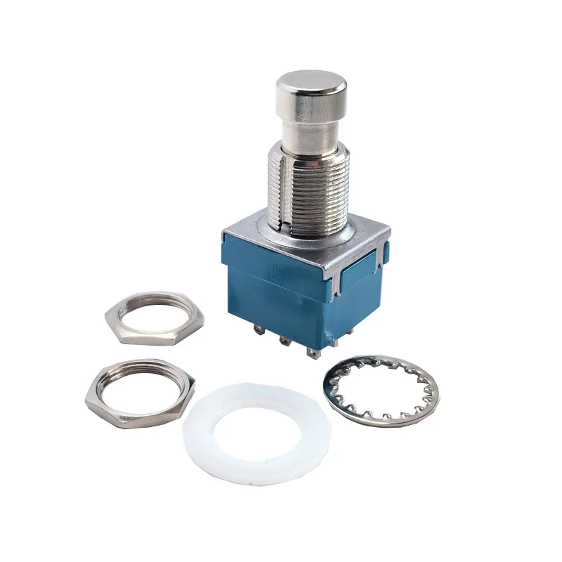 1PCS Foot Switch, 3PDT Large 9-Pin Guitar Effect Pedal 3-Pole Double-Throw Latching Footswitch, True Bypass Conversion