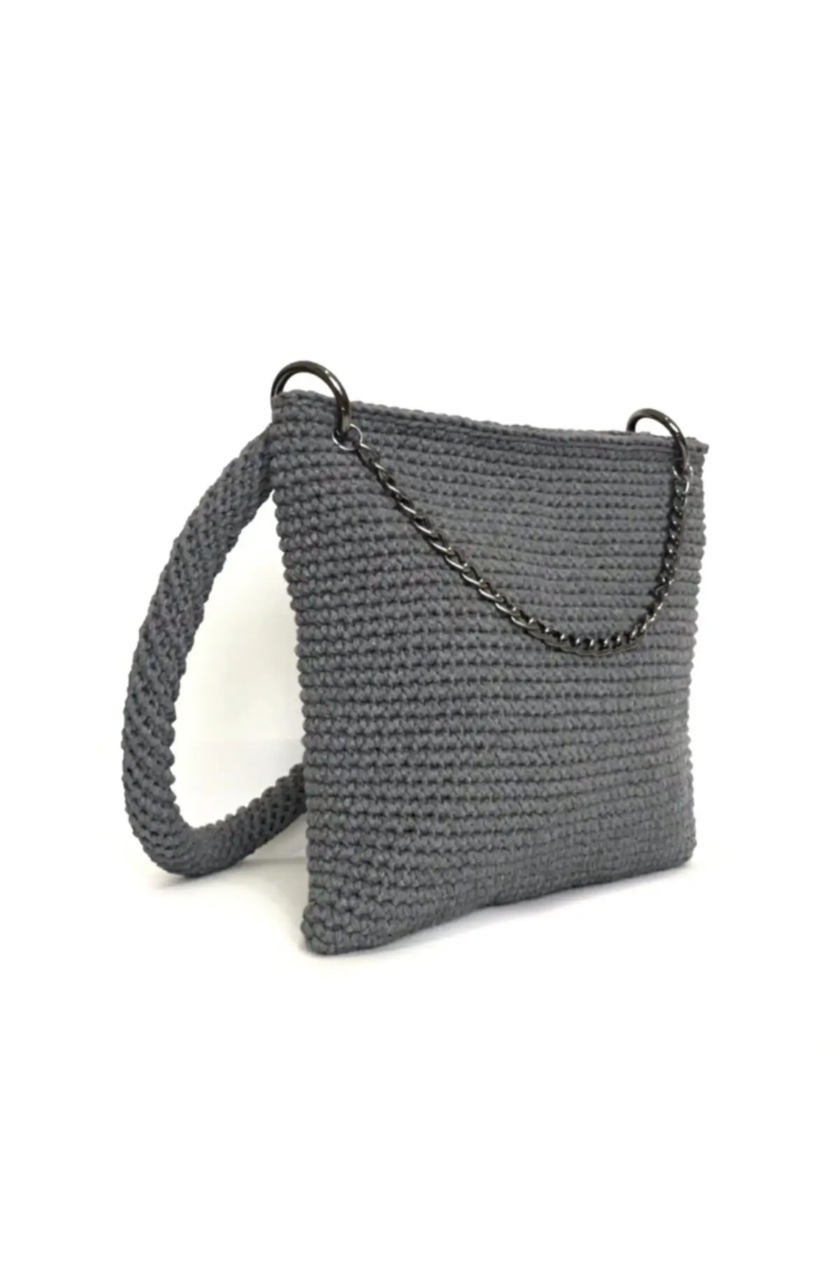 

Uras Refet Gray Handmade Knitting Women Shoulder Bag Women bag Shoulder Bag Handmade