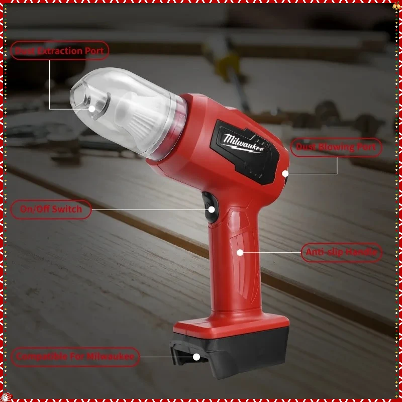 Milwaukee 2в1 ручной беспроводной автомобильный пылесос 10 кПа мощная машина для сбора пыли и воздуходувка для аккумулятора Milwaukee 18 В