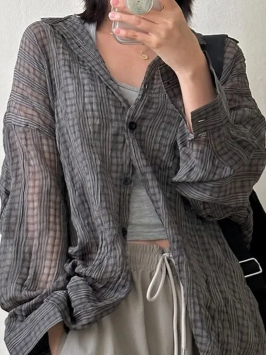 

Loose Long Sve Women's irt Thin Sle Korean Design Autumn 2025 New Lazy Sle Open Cardigan Top Small ence