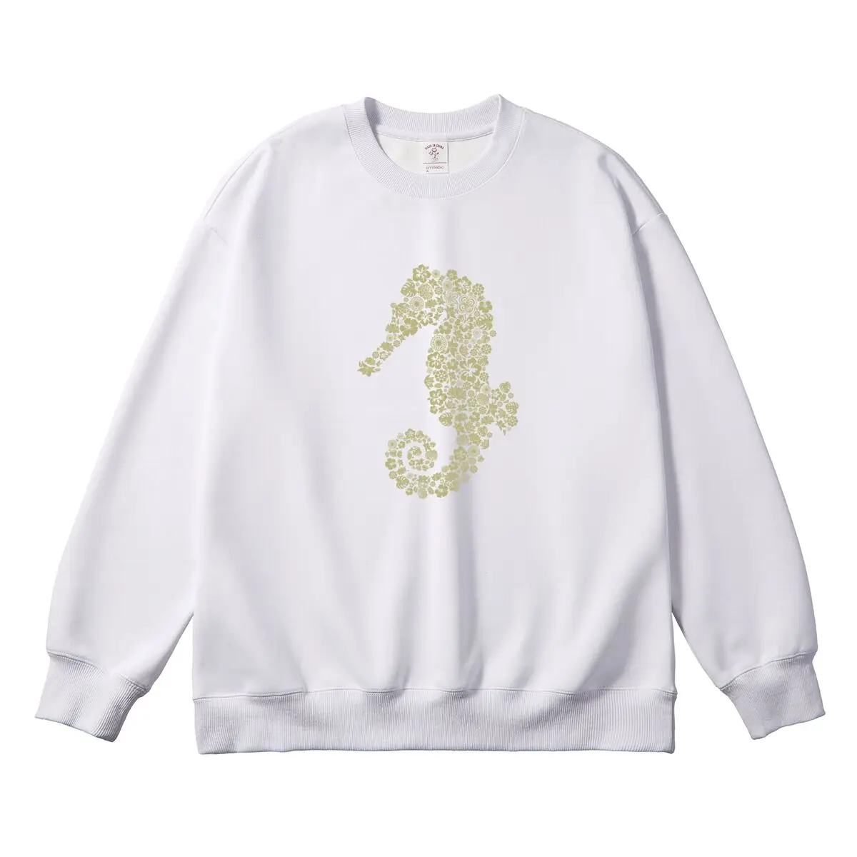 Oversized Women Pullover Seahorse Graphic Woman Tops Female Sweatshirt Round Neck Long Sleeve Autumn Thick Clothes