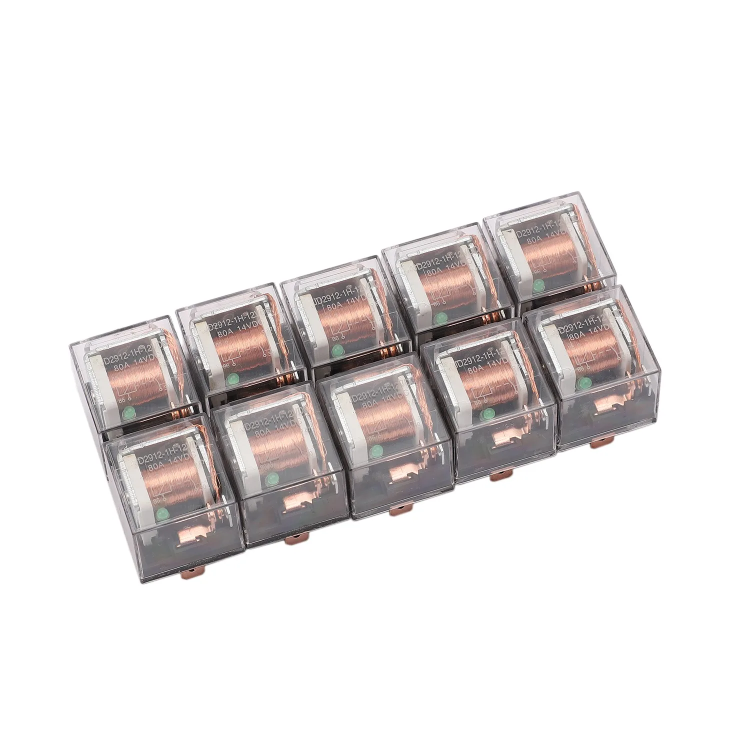 10Pcs Waterproof Automotive Relay 12V 80A 4Pin Car Control Device Car Relays High Capacity Switching Car