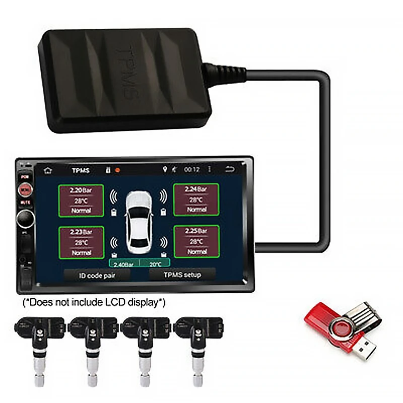 

Car TPMS Tire Pressure Monitoring System USB Android Navigation Tire Pressure Detection Internal Tire Pressure Sensor-A99D