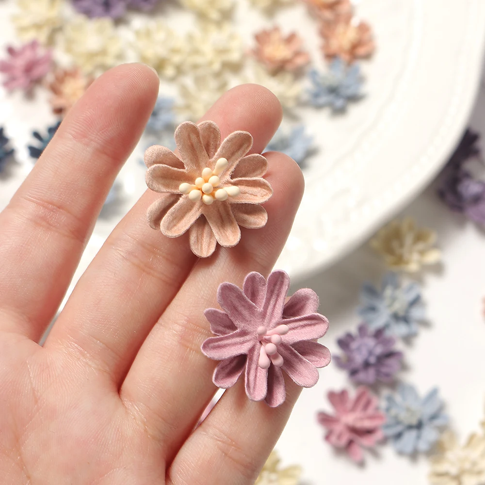 10/20PCs 2cm Artificial Flowers Heads Silk Fake Flowers for Home Decor Marriage Wedding Decoration DIY Craft Garland Accessories