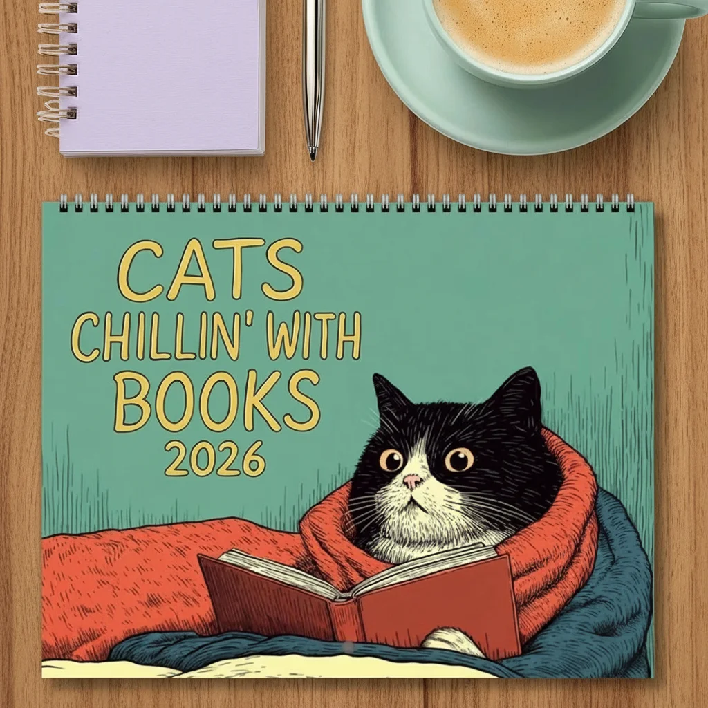 

Hangable Design Wall Calendar 2026 12 Month Layout Charming Cat Calendar Cute Animal Monthly Calendar For Home Office Decoration