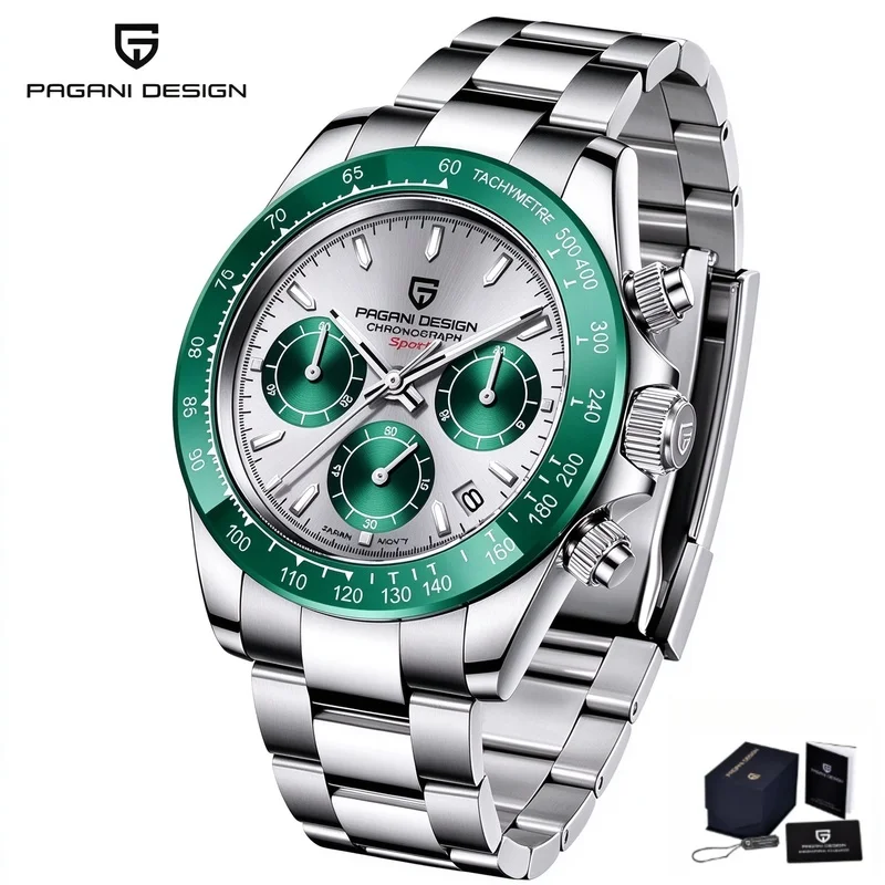 Men Multi-Function Quartz Chronograph Watch PAGANI DESIGN Waterproof Calendar Sport Daily Wristwatch