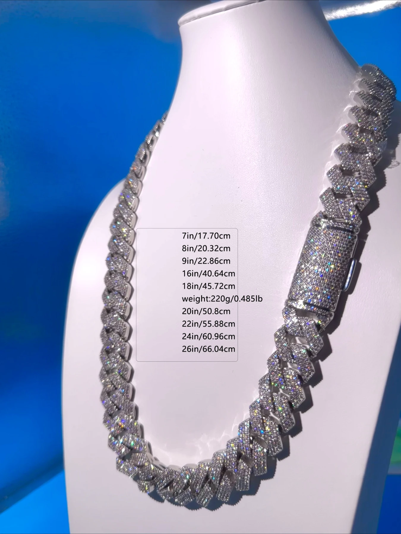 20mm4rows of chilled full diamond Cuban neck chains,excellent three-dimensional relief craftsmanship,party eye-catching artifact