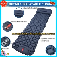 Colchón inflable ultraligero avanzado para senderismo, colchón para acampar al aire libre con bomba integrada y almohada suave, colchón inflable antideslizante