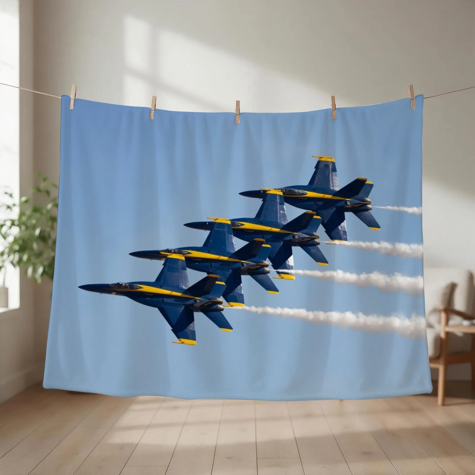 Blue Angels Formation Throw Blanket couch cozy soft plush fuzzy picnic outdoor blanket
