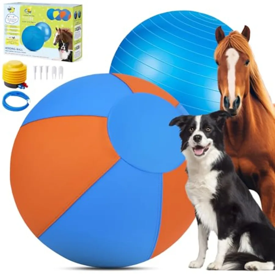 

Herding Ball for Dogs and Horses - 18" Dog Herding Ball for Australian Shepherd Collie Jolly Ball for Dogs Agility Equipment He