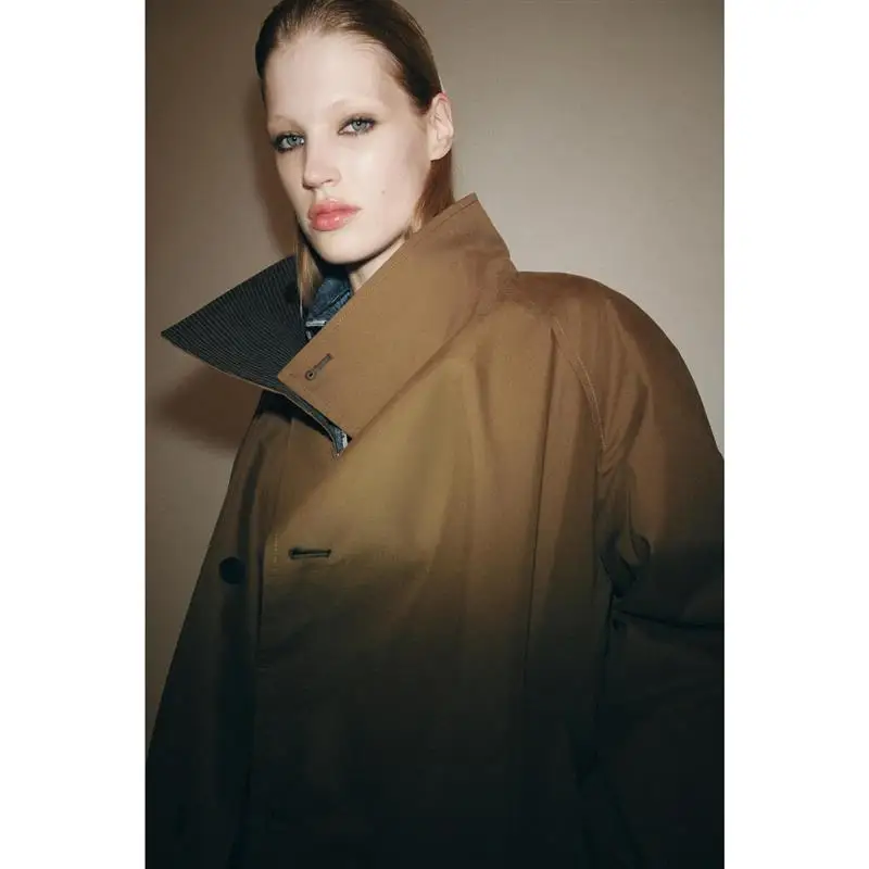 

Моющееся ветрозащитное двустороннее пальто с высоким воротником и длинными рукавами, повседневное женское платье на пуговицах