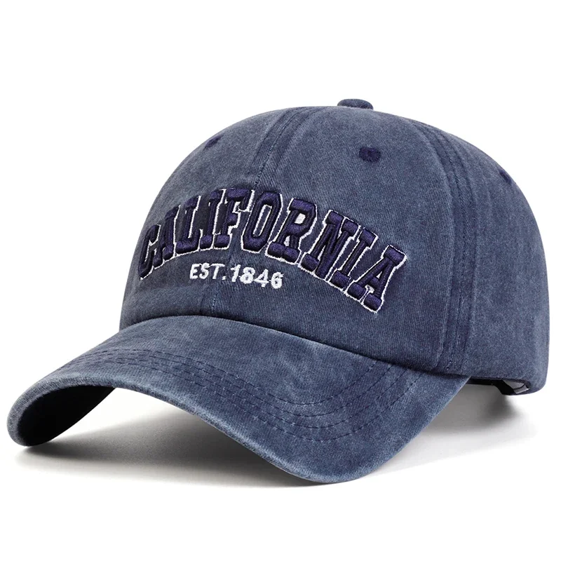 للجنسين كاليفورنيا التطريز EST 1846 غسل قبعات البيسبول ربيع الخريف في الهواء الطلق قابل للتعديل قبعات غير رسمية واقية من الشمس قبعة قبعة رياضية