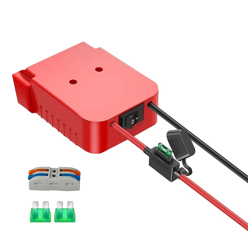 Imagem -06 - Adaptador Power Wheels com Fusível Interruptor para Caminhão rc Milwaukee 18v Bateria de Lítio Robótica Brinquedos Bateria Diy