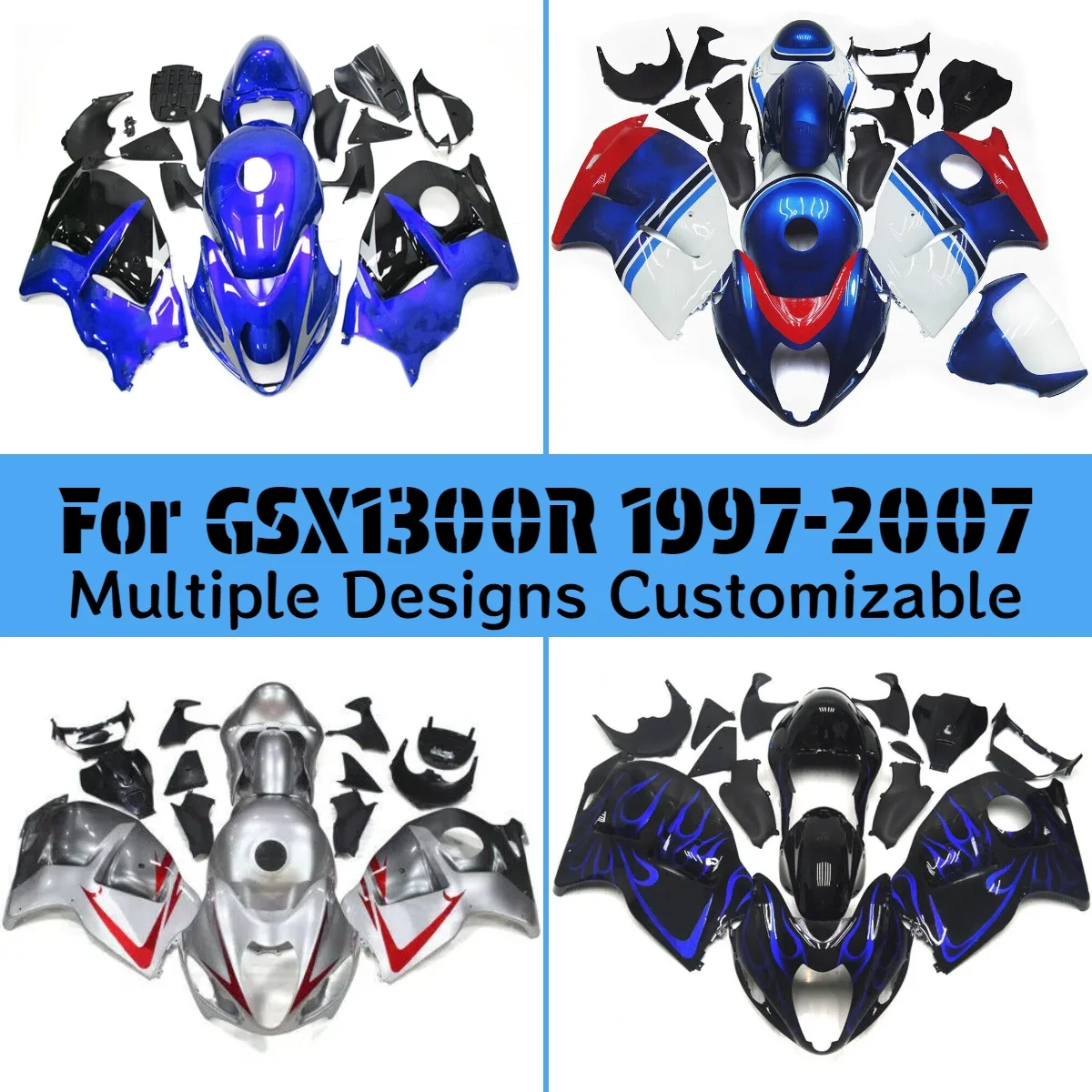 For GSX1300R 1997-2007 Fuel Tank Cover Motorcycle Fairing Kit GSX 1300R 97-07 ABS Injection Bodywork Set Fairings