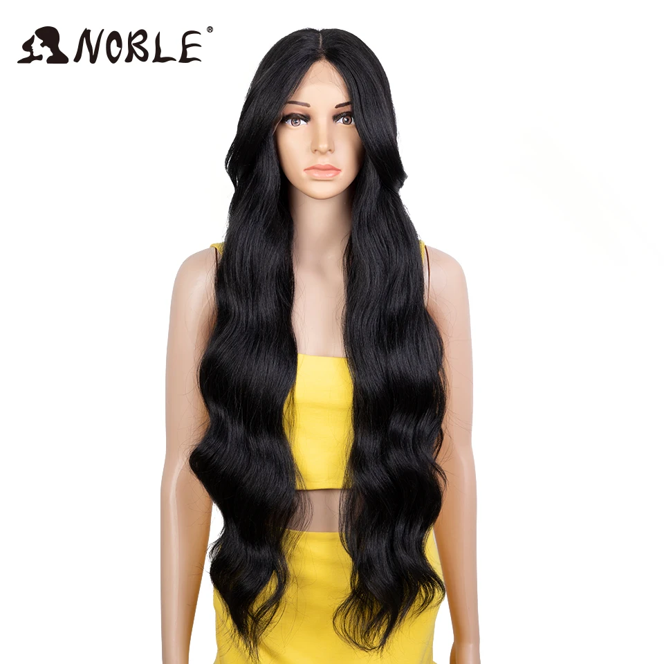 Noble Lace Front Wig Water Wave 34 Inch Brown Wig Loose Deep Wave Frontal Wig Lace Wigs For Women Synthetic Lace Front Wig