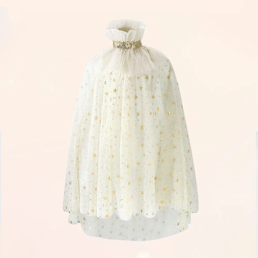 Novas lantejoulas meninas princesa capa malha bonito crianças traje manto doce cosplay elegante vestido capa festa de carnaval