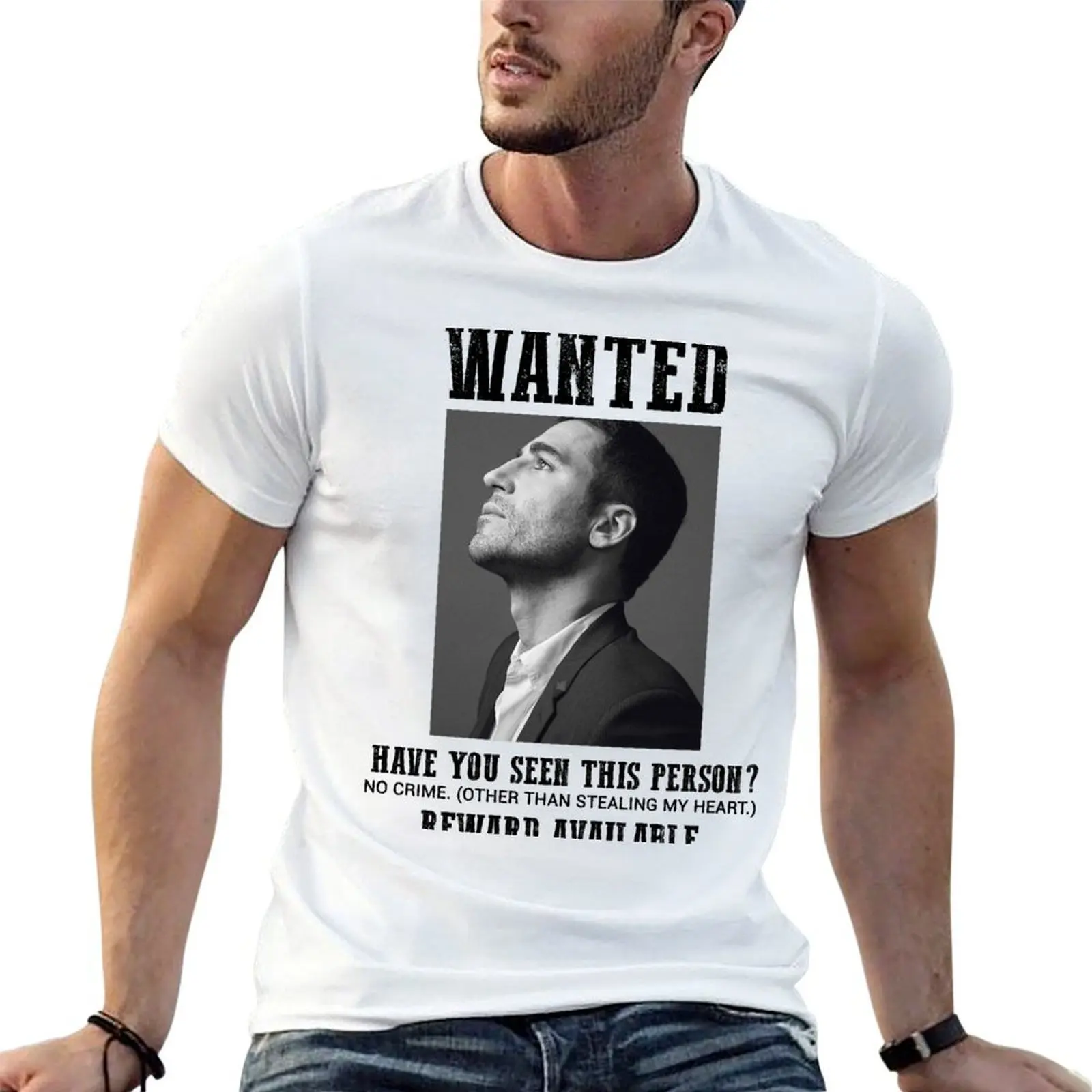 Camiseta Miguel Angel Silvestre para Homem 100% Algodão com Estampas