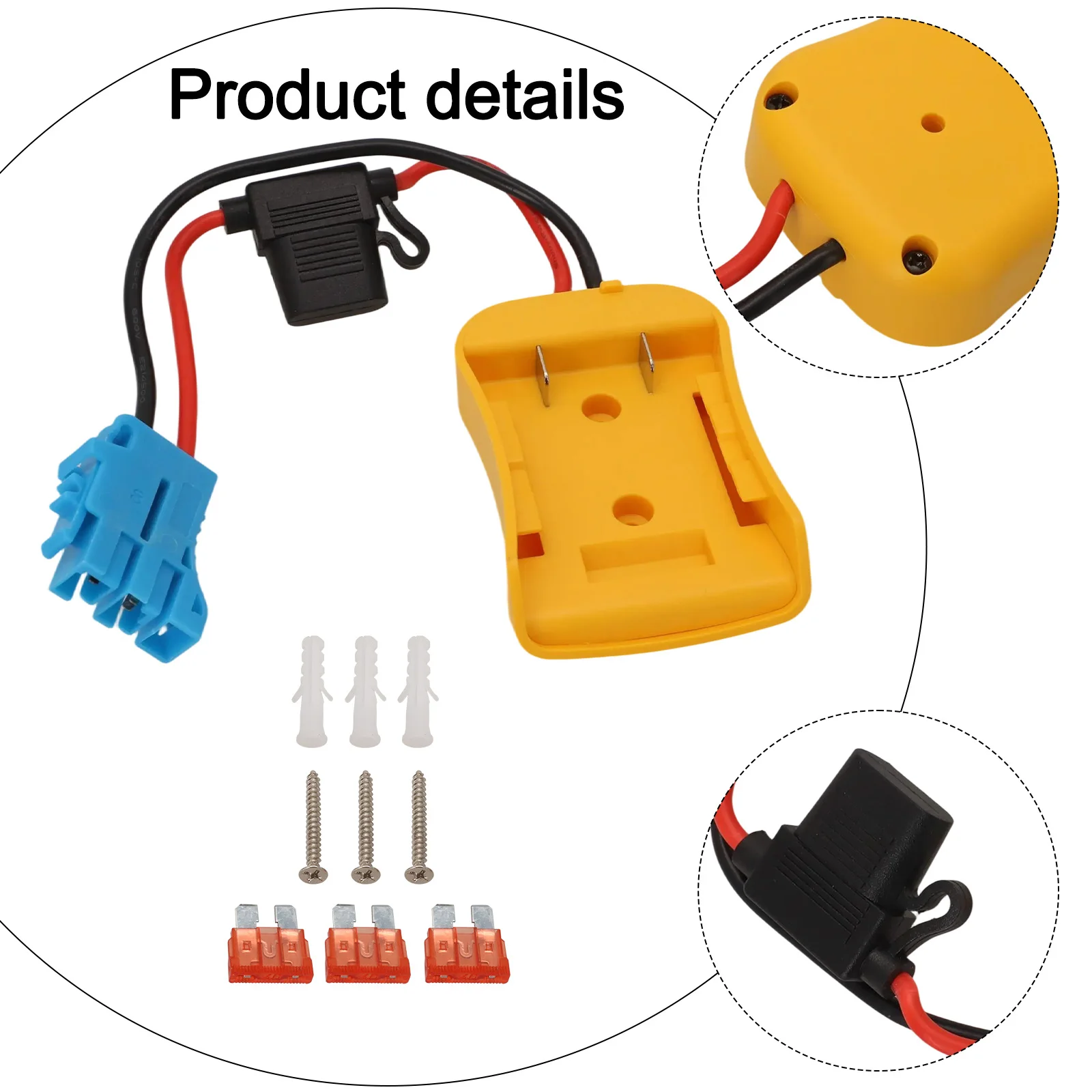 

Wire Harness Connector Battery Adapter Upgrade Toy Cars Max Current 40A 12AWG Wire Easy To Install For Lithium Batteries