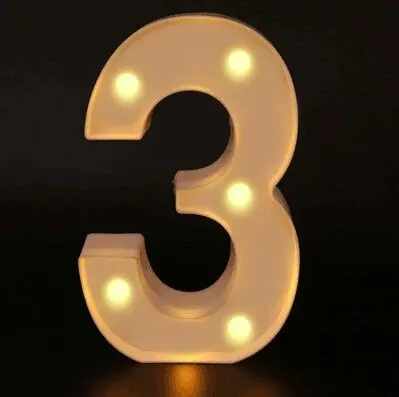 Nummerletterlamp Lichtgevend Alfabet Led-Verlichting Versiering Nachtlampje Voor Thuis Bruiloft Verjaardag Kerstfeest Decoratie
