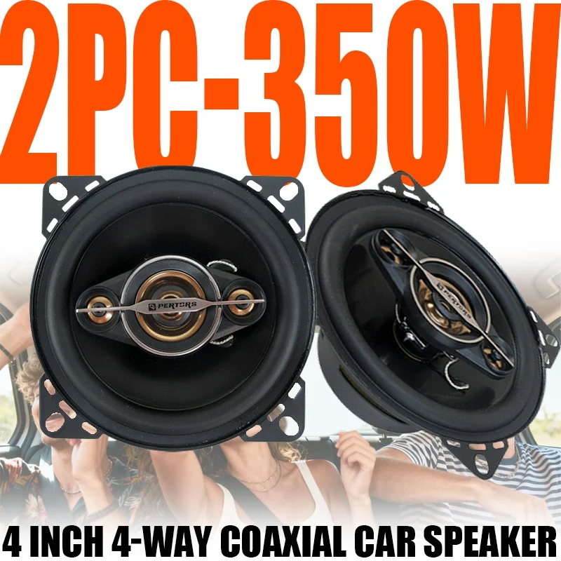 2pcs 4 Inch (350W*2)Car Speakers Coaxial Subwoofer Universal Automotive Audio HiFi Music Full Range Frequency Car Stereo Speaker