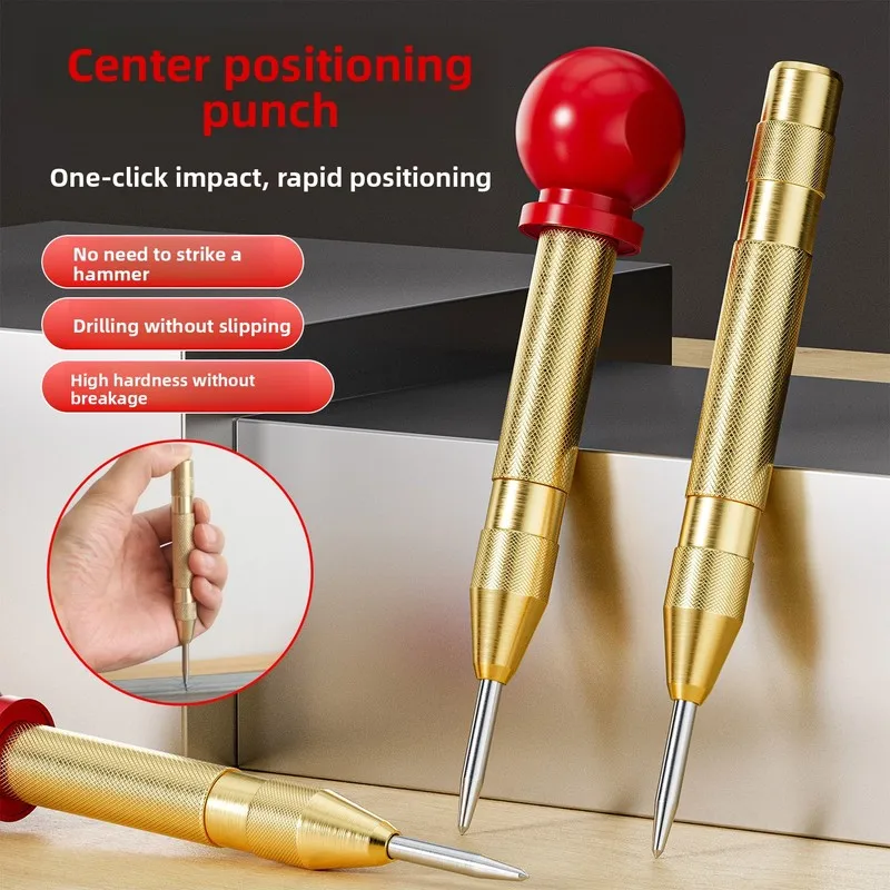 Automatic Center Punch, Hardened Spring Loaded Marking Punch Drilling Positioning