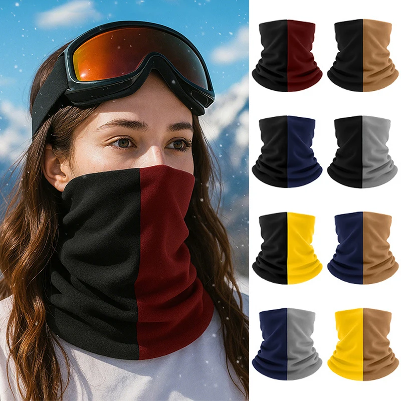 دافئ تصادم الألوان وشاح للرقبة الشتاء ركوب الدراجات التزلج يندبروف قناع للجنسين في الهواء الطلق دراجة رياضية دراجة نارية ركوب غطاء الوجه #1