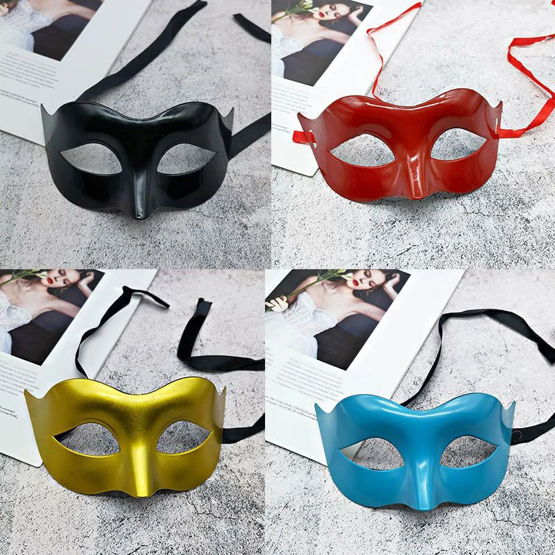 

8color Solid Grunge Simple Masquerade Half Face Masks Nightclub Party Show Halloween Christmas Easter Festival Decorate 2023 New