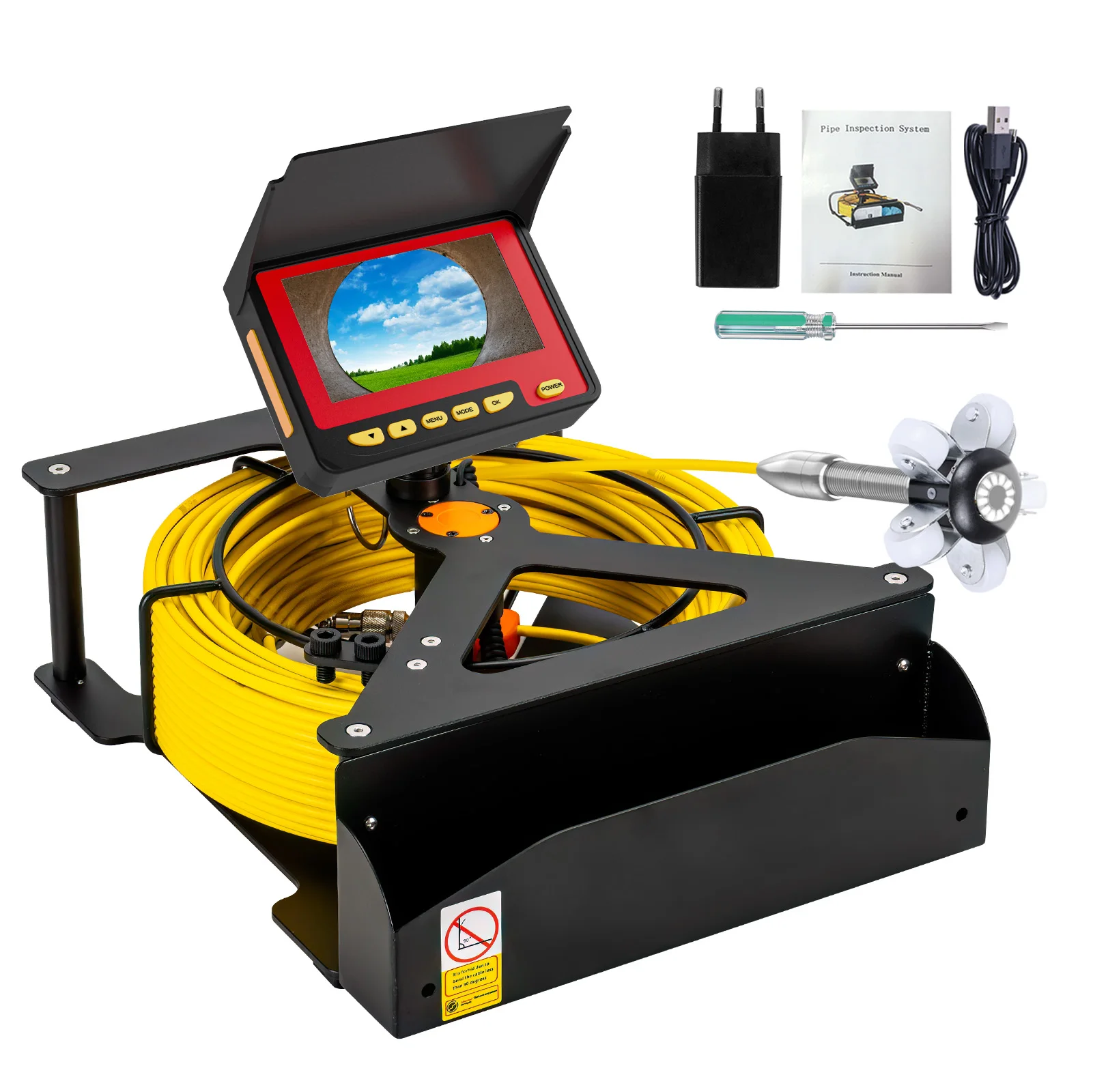 Sewer Pipe Inspection Camera DVR 16GB Video Recording SYANSPAN Drain Industrial Endoscope Waterproof  8500MHA Battery 20/30/50M