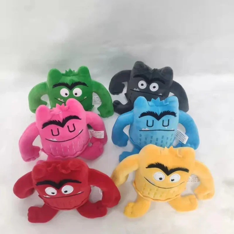 6 stks Kawaii De Kleur Monster Pluche Pop Soft Gevulde Emotie Peluche Figuur Kleurenmonster Knuffel Speelgoed Kinderen Kerstcadeaus