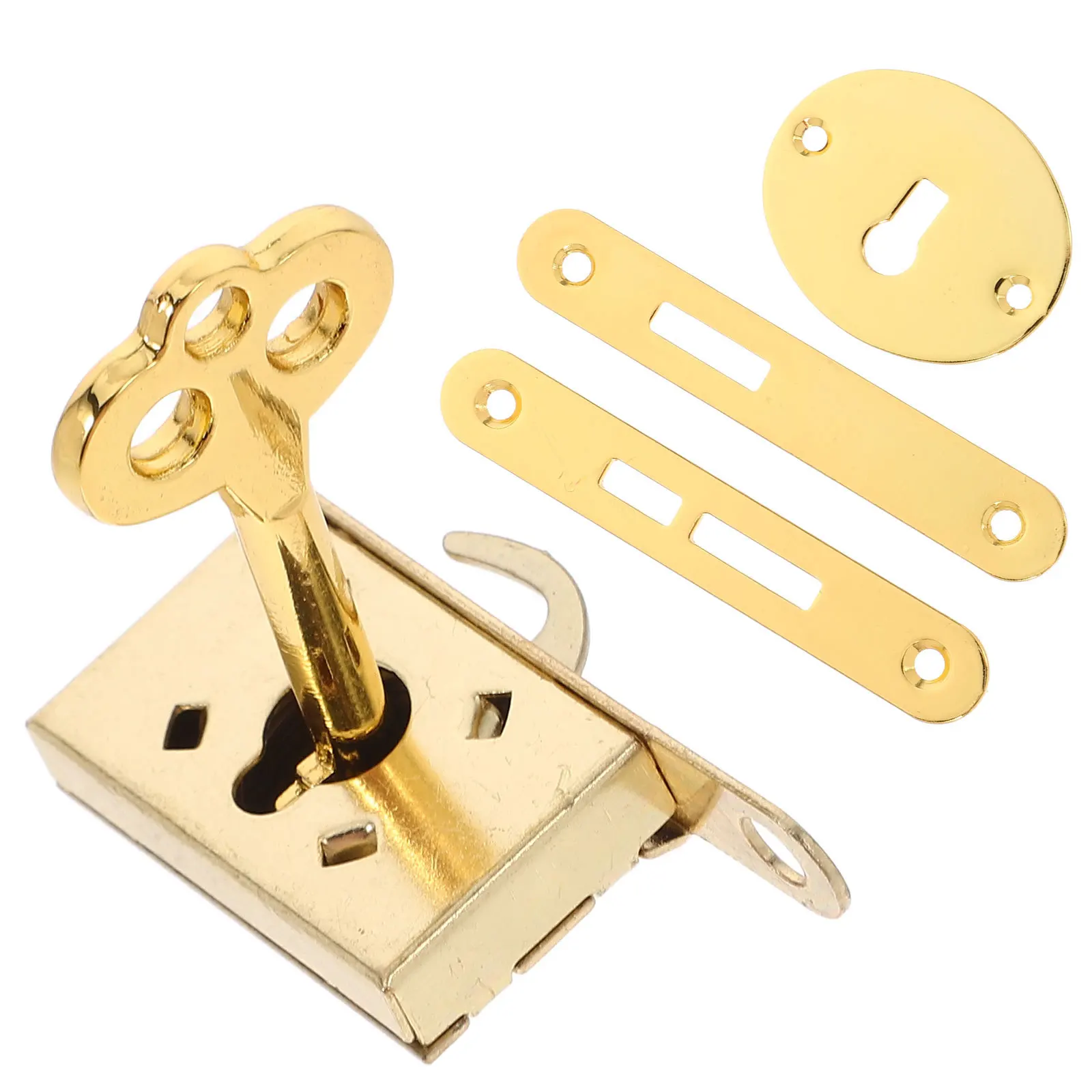 

1 set 1 Set Hidden For Cabinets Zinc Alloy Vintage Cabinet Jewelry Box Latch Drawer Cupboard Kit Desk Lock Cabinet Lock With Key