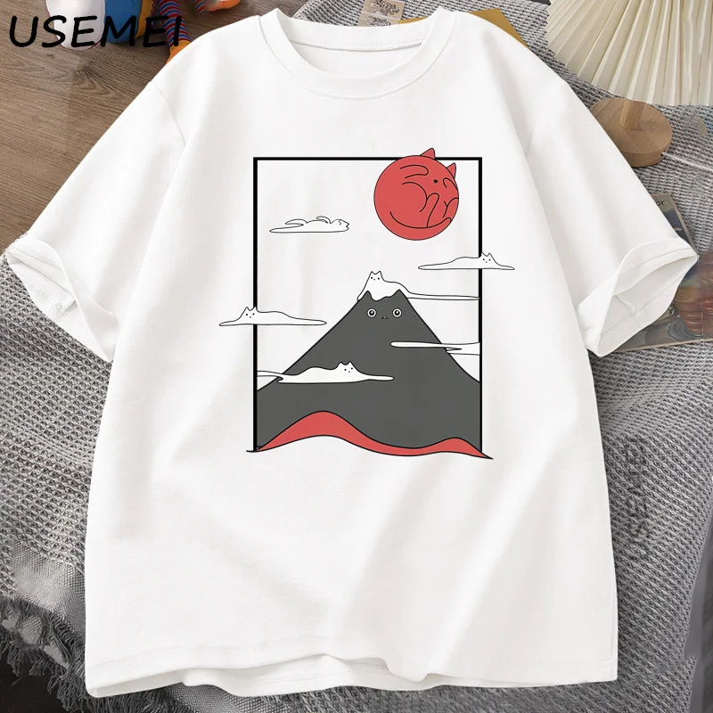 Lustige Katze Grafik T Shirts Japanische Katze Graphic Tee Baumwolle Gedruckt Kurzarm T-shirts Männer Frauen Harajuku Hohe Qualität Kleidung – Detail 11